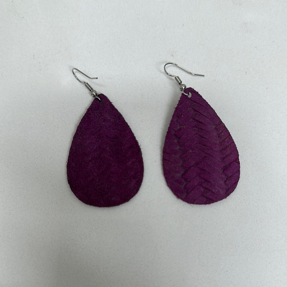 Purple Teardrop Earrings